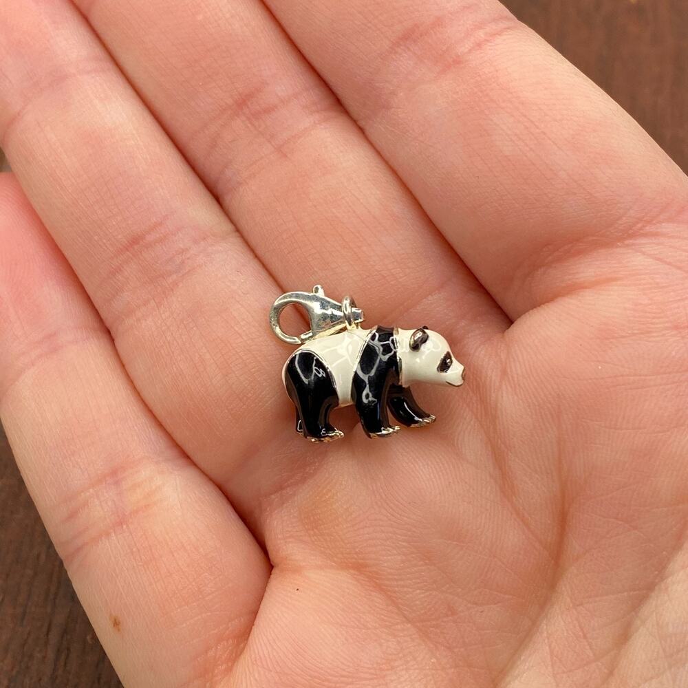 Thomas Sabo 925 Sterling Silver Enamel Panda Zoo Retired Pendant Bracelet Charm